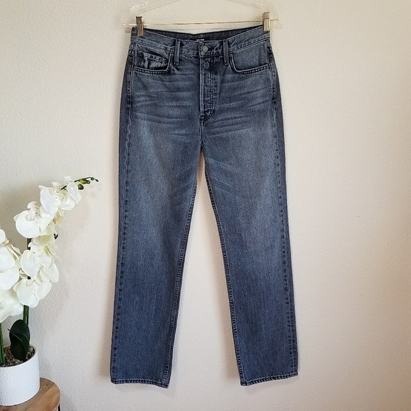 GRLFRND Mica High-Rise Straight-Leg Jeans in Black Smoke - Picture 2 of 12